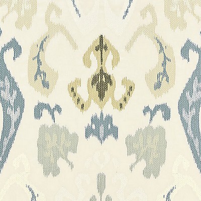 Scalamandre Mandalay Ikat Embroidery Cloud SC 000127172 White Upholstery COTTON;37%  Blend Ikat Fabric