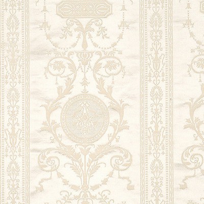 Scalamandre Hepplewhite Ivory SC 0001516MM Beige Upholstery COTTON;29%  Blend Floral Stripe  Fabric