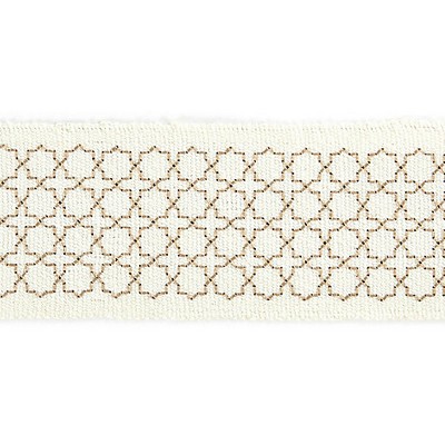 Scalamandre Trim Seville Embroidered Tape Ivory FALL 2016 SC 0001T3289 Beige 91% LINEN;9% RAYON  Trim Border Wide  Trim Tape 