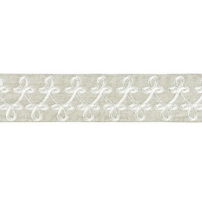 Scalamandre Trim Empress Embroidered Tape Linen CHINOIS CHIC TRIMMING SC 0001T3321 Beige 90% LINEN|10% VISCOSE  Trim Border Wide  Trim Tape 