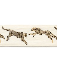 Leaping Cheetah Embrdry Tape Dune by  Silver State 