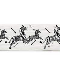 Zebras Embroidered Tape Ivory by   
