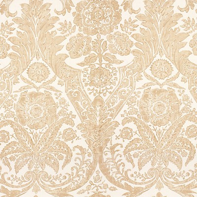 Scalamandre Wallcoverings Luciana Damask Print Sand SC 0001WP88354 Brown 100% NON-WOVEN SUBSTRATE Damask Wallpaper 