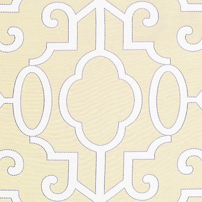 Scalamandre Wallcoverings Ming Fretwork Alabaster SC 0001WP88356 Beige 100% VINYL COATED PAPER Modern Geometric Designs Diamonds and Ogee Asian and Oriental Chinoiserie 