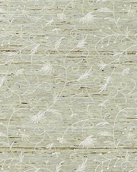 Olivia Embroidered Grasscloth Winter Wheat by   