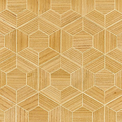 Scalamandre Wallcoverings Hive  Wood Cashew SC 0001WP88467 Beige  Modern Geometric Designs Tiles and Tiled Wallcoverings 