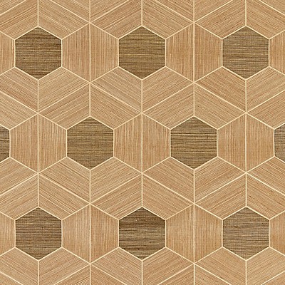Scalamandre Wallcoverings Hive  Sisal Burnished SC 0001WP88468 Gold  Modern Geometric Designs Tiles and Tiled Wallcoverings 