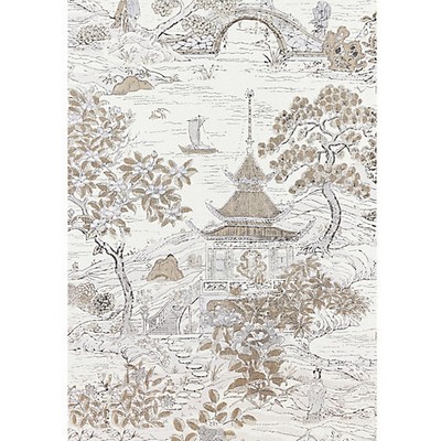 Scalamandre Wallcoverings Satomi  Wallcovering Pewter SC 0001WP88554 Brown  Leaves Trees and Vines Wallpaper Asian and Oriental Chinoiserie 
