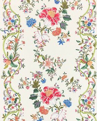 Camellia Trellis Wallcovering Cream Multi by  Scalamandre Wallcoverings 