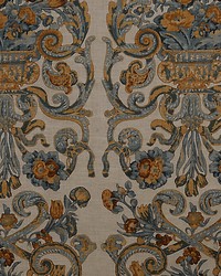 Baroque Floral Canvas Multi Blue  Oakwood by  Scalamandre 