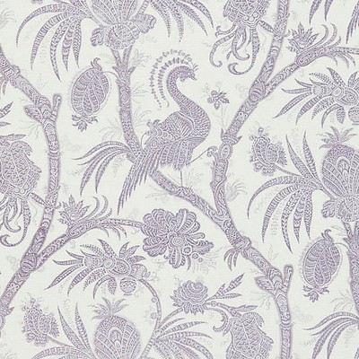 Scalamandre Balinese Peacock Lavender FALL 2015 SC 000216575 Purple Multipurpose LINEN;33%  Blend Birds and Feather  Oriental  Oriental Toile  Fabric
