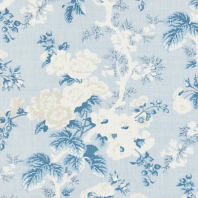 Scalamandre Ascot Linen Print Sky BOTANICA SC 000216602 Blue Multipurpose LINEN LINEN Floral Linen  Floral Toile  Fabric
