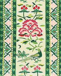 Royal Peony Linen Print Spring Green by  Scalamandre 