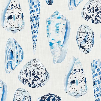 Scalamandre Coquina  Outdoor Porcelain COAST TO COAST SC 000216639 Blue Upholstery POLYESTER POLYESTER Sea Shell  Beach Fun Print Outdoor Fabric