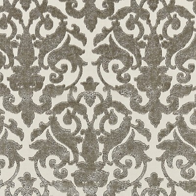 Scalamandre Venezia Silk Velvet Pewter SPRING 2016 SC 000227078 Silver Upholstery SILK;49%  Blend Silk Damask  Silk Velvet  Fabric