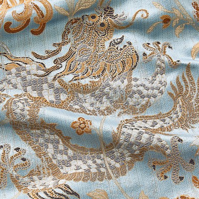 Scalamandre Dragon Tableau Copper Sky THE METROPOLITAN MUSEUM OF ART SC 000227327 Beige Upholstery VISCOSE  Blend Classic Jacquard  Oriental  Fabric
