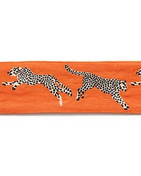 Leaping Cheetah Embrdry Tape Clementine by  Silver State 