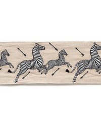 Zebras Embroidered Tape Linen by   