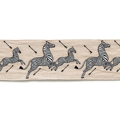 Scalamandre Trim Zebras Embroidered Tape Linen SAHARA SC 0002T3332 Beige Multipurpose 85% LINEN 15% POLYESTER Wide  Trim Tape  Trim Border 