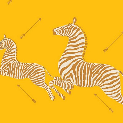 Scalamandre Wallcoverings Zebras Zanzibar Gold SC 0002WP81388M Beige 100% PAPER Animals 