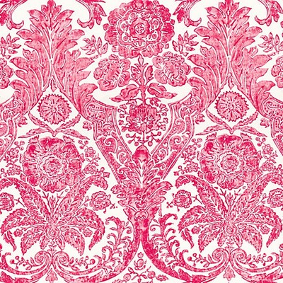 Scalamandre Wallcoverings Luciana Damask Print Raspberry SC 0002WP88354 Pink 100% NON-WOVEN SUBSTRATE Damask Wallpaper 