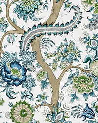 Metropolitan Palampore Aegean by  Scalamandre Wallcoverings 