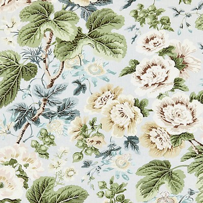 Scalamandre Highgrove Linen Print Rain BOTANICA SC 000316595 Green Upholstery LINEN LINEN Traditional Floral  Floral Linen  Fabric