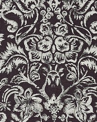 Mansfield Damask Print Graphite  Silver by   