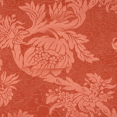 Scalamandre Damas Parc Monceau Coral SC 000326695 Orange Multipurpose LINEN;38%  Blend Silk Damask  Classic Damask  Floral Linen  Floral Silk  Fabric