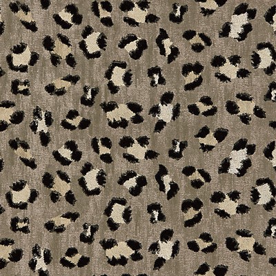 Scalamandre Broderie Leopard Ebony On Silver SPRING 2016 SC 000327075 Silver Upholstery VISCOSE;37%  Blend Animal Print  Fabric