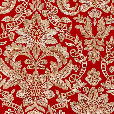 Scalamandre Elizabeth Damask Embroidery Carnelian FALL 2016 SC 000327086 Multipurpose LINEN;27%  Blend Classic Damask  Embroidered Linen  Fabric