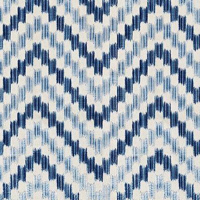 Scalamandre Ankara Velvet Pacific SC 000327170 Blue Upholstery RAYON;31%  Blend Zig Zag  Patterned Velvet  Fabric