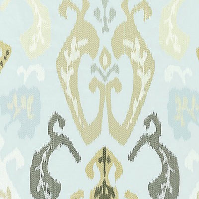 Scalamandre Mandalay Ikat Embroidery Mineral SC 000327172 Grey Upholstery COTTON;37%  Blend Ikat Fabric