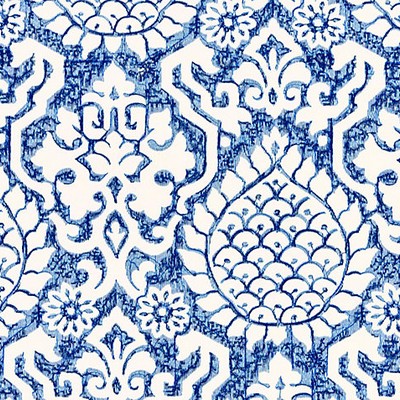 Scalamandre Surat Embroidery Porcelain CHINOIS CHIC SC 000327217 Blue COTTON|15%  Blend Oriental  Fabric