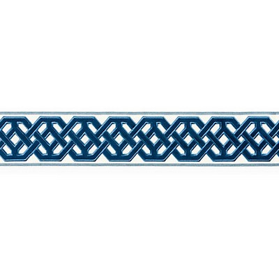Scalamandre Trim Beaufort Velvet Tape Porcelain CHINOIS CHIC TRIMMING SC 0003T3322 Blue 49% RAYON|24% FIBRANNE|27% POLYESTER  Trim Border Wide  Trim Tape 