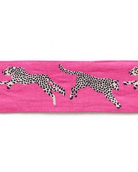 Leaping Cheetah Embrdry Tape Bubblegum by   