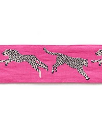 Leaping Cheetah Embrdry Tape Bubblegum by  Silver State 