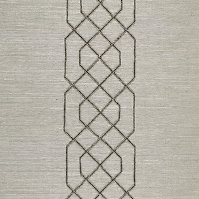 Scalamandre Wallcoverings Adelaide Beaded Sisal Pewter SC 0003WP88385 Silver 25% PAPER|25% SISAL|50% GLASS BEADS Diamonds and Ogee 