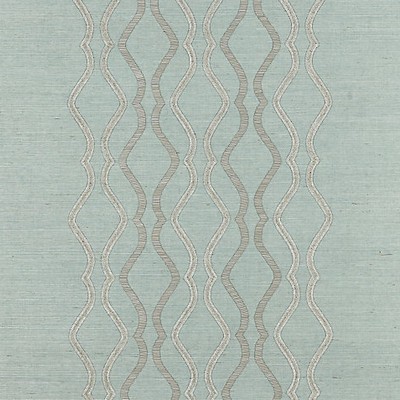 Scalamandre Wallcoverings Valentina Embellished Sisal Seaglass Soiree SC 0003WP88447 Green 50% BEADS 39% SISAL 6% COTTON 4% VICOSE 1% NYLON Diamonds and Ogee Grasscloth 