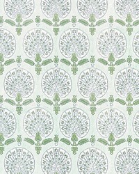 Karanfil Block Print Wallpaper Green Tea by  Scalamandre Wallcoverings 