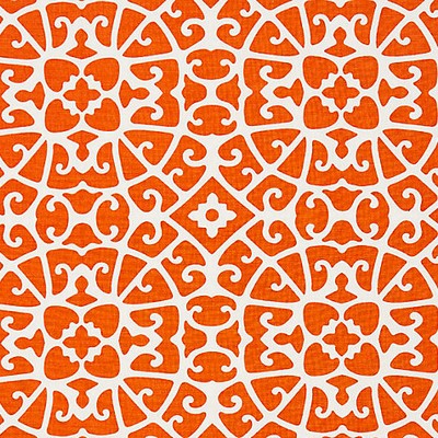 Scalamandre Anshun Lattice Persimmon FALL 2015 SC 000416559 Orange Multipurpose LINEN;48%  Blend Lattice and Fretwork  Fabric