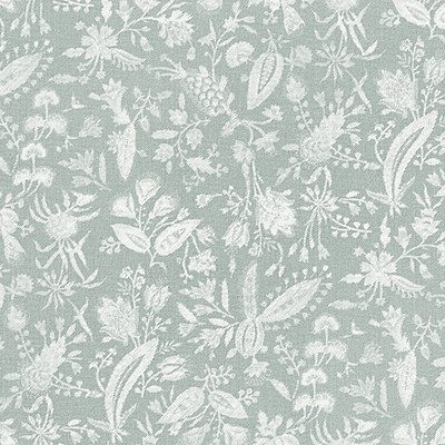 Scalamandre Tulia Linen Print Mineral Norden SC 000416605 Grey LINEN LINEN Jacobean Floral  Floral Linen  Fabric