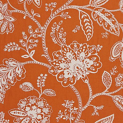 Scalamandre Kaveri Vine Mandarin SPRING 2015 SC 000427011 Orange Multipurpose COTTON;45%  Blend Jacobean Floral  Fabric