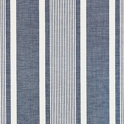 Scalamandre Wellfleet Stripe Denim CHATHAM STRIPES & PLAIDS SC 000427111 Blue Upholstery SOLUTION  Blend Wide Striped  Fabric