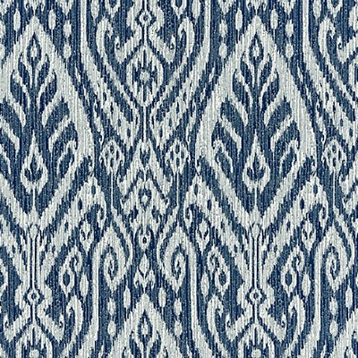 Scalamandre Borneo Ikat Indigo ISOLA INDOOR/OUTDOOR COLLECTION SC 000427196 Blue SOLUTION  Blend Fun Print Outdoor Ikat Fabric