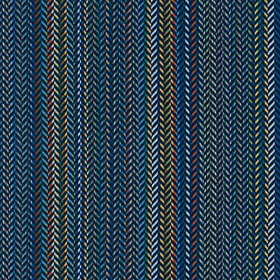 Scalamandre Arrow Stripe Cobalt SAHARA SC 000427254 Multi Upholstery POLYESTER  Blend Striped  Zig Zag  Fabric