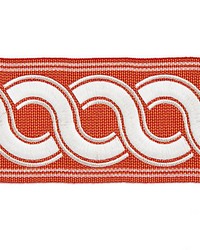 Guilloche Embroidered Tape Coral by   