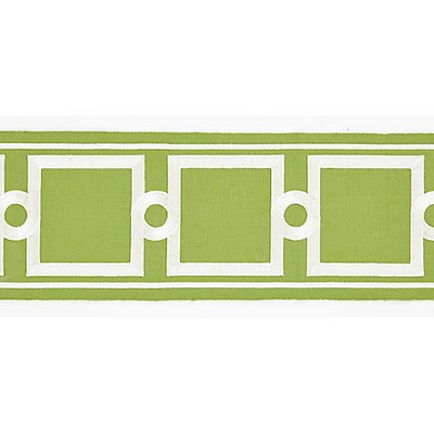 Scalamandre Trim Square Link Embroidered Tape Pear FALL 2016 SC 0004T3287 Green 70% COTTON;30% RAYON  Trim Border Wide  Trim Tape 