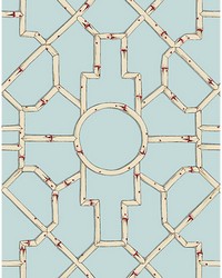 Baldwin Bamboo Cream  Red On Aqua by   