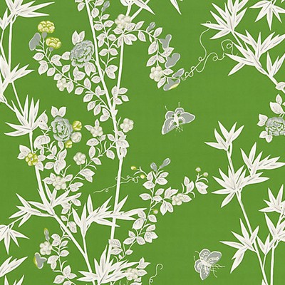 Scalamandre Wallcoverings Jardin De Chine Jade SC 0004WP88375 Green 100% NON-WOVEN SUBSTRATE Flower Wallpaper 
